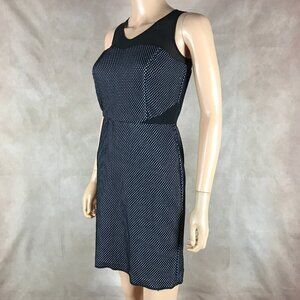 KENSIE Black/White Spotted Textured Illusion Mesh Sheath Dress XS